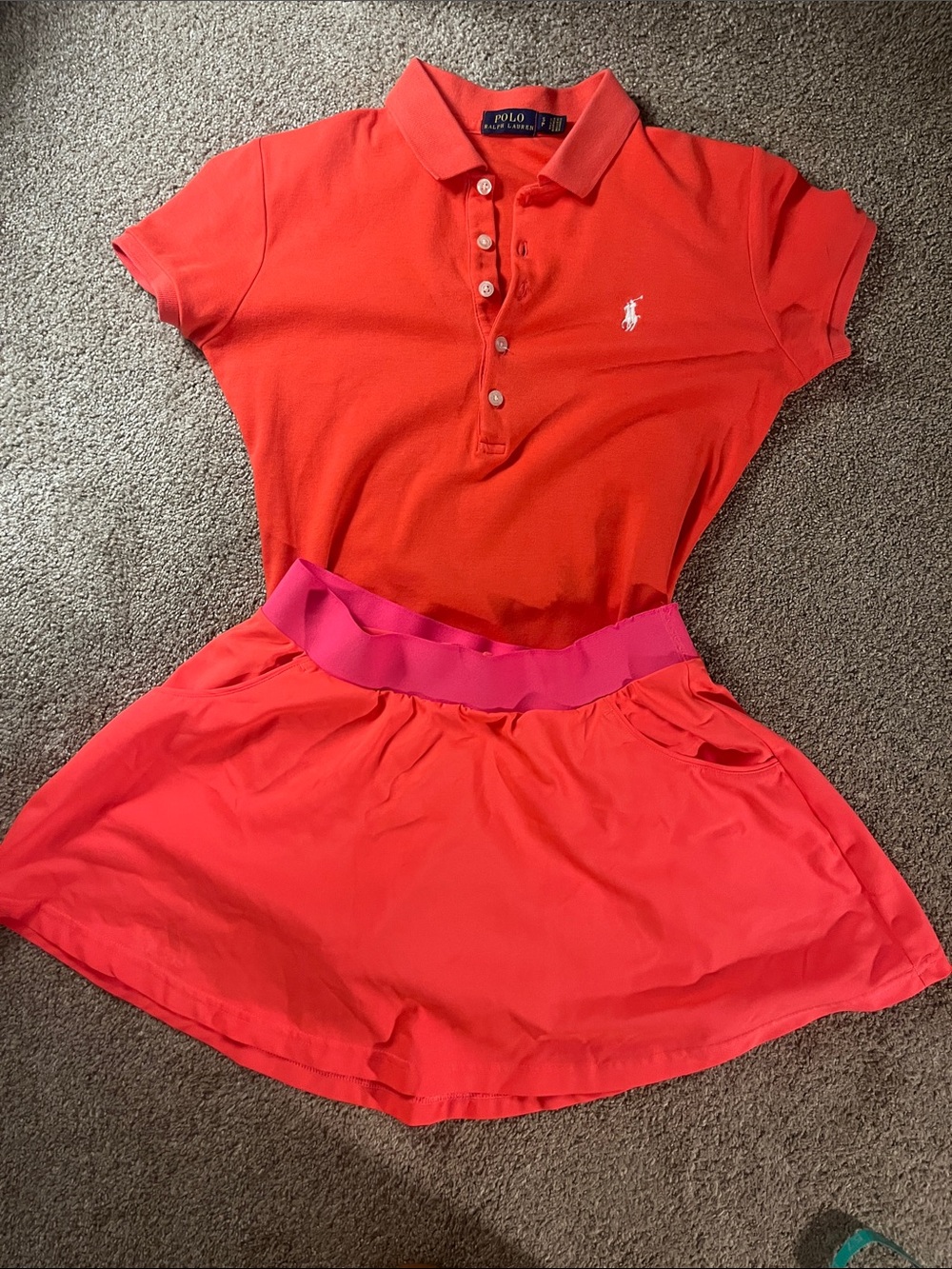 🎾🏓🎾Adidas Climalite Neon Coral Tennis Skirt/Skort szS-XL 4 Pockets!